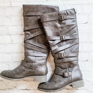 Justfab boots wide calf